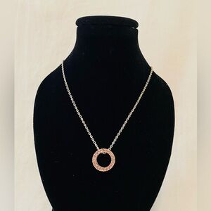 Avon Silver Necklace with Pink CZ Pendant